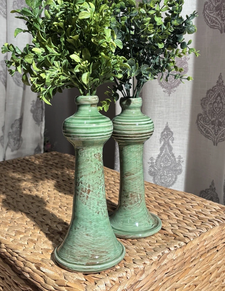 Candlestick Holders -Vintage Fratelli Coli Italian Terracotta Ceramic RARE FIND - Image 2 of 4