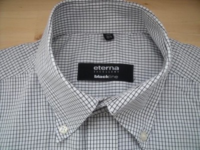 Eterna BLACKLINE EXCELLENT Hemd 39 weiß Schwarz Kariert Sehr gut #TA9833