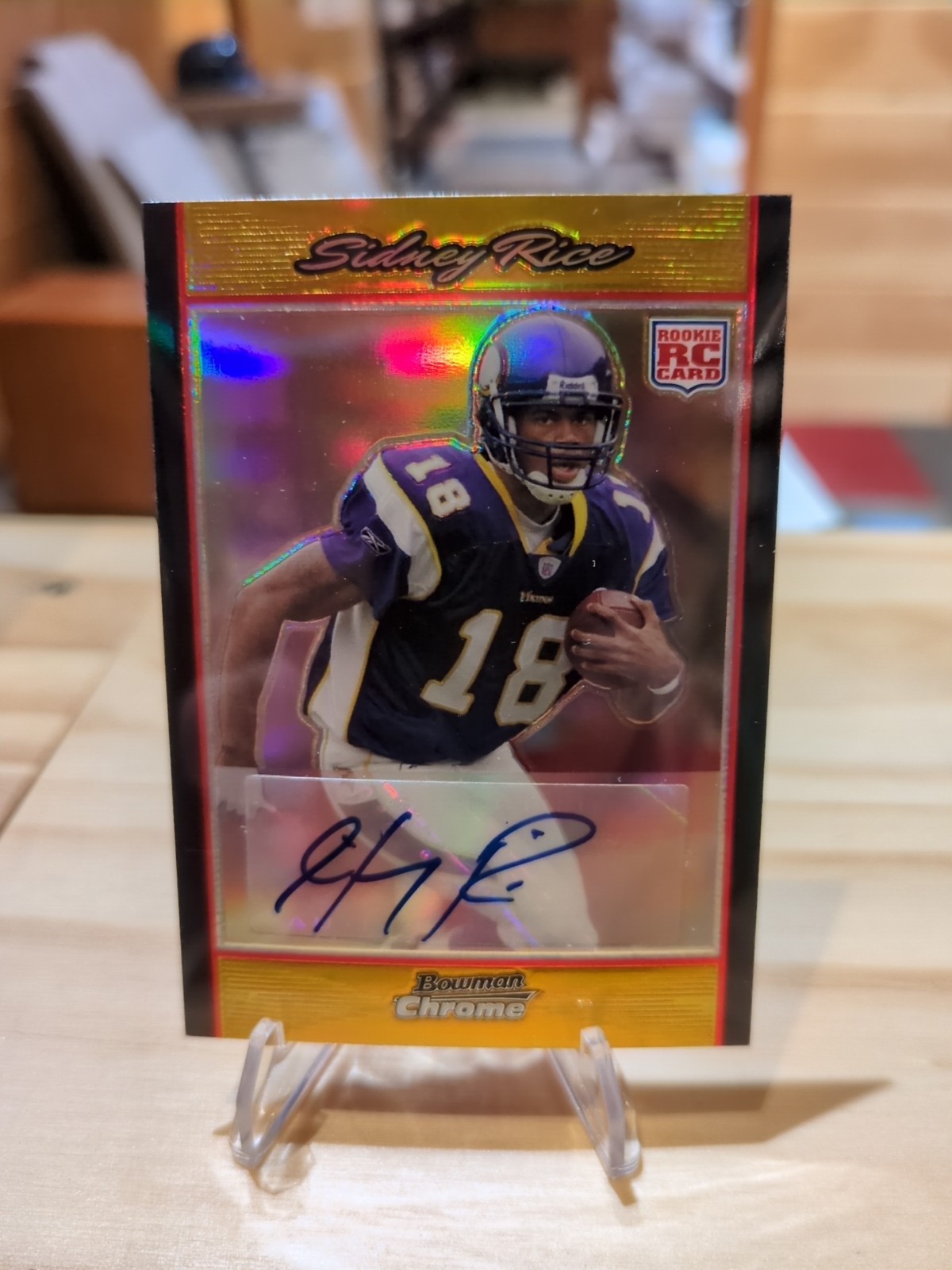 Sidney Rice Bowman Chrome #BC79 Gold Refractor-Autograph