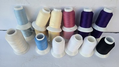 18 pcs Woolly Lock Sewing Thread Lot Various Colors Nylon Japan Open spools READ