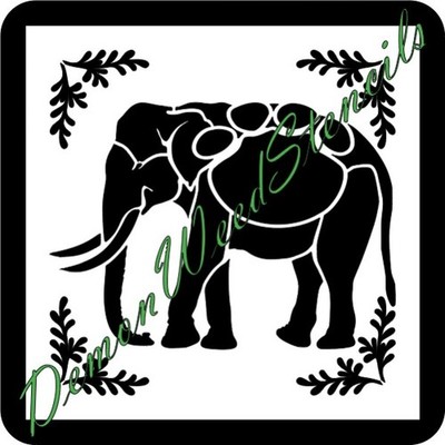 Plastic Stencil - Happy Elephant (ROA161) (8'' or 10'')
