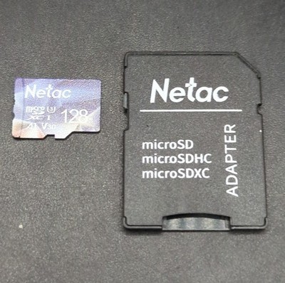 Netac 128GB Micro SD Memory Card 128G SDHC U3 A1 V30 TF w/ SD Adapter