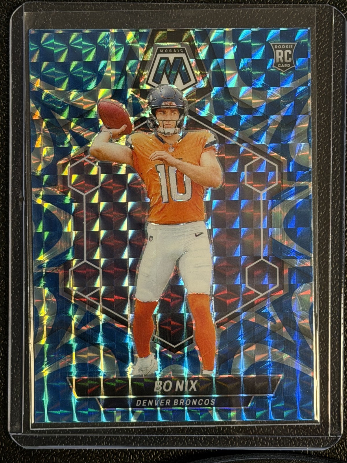 2024 Panini Mosaic Blue Reactive Rookie - Bo Nix #312 RC
