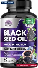 Black Seed Oil Capsules - 1000mg Black Seed Oil Per Serving with Thymoquinone -