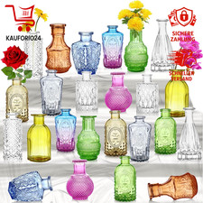 Mini Glasvasen Set 24 Stück Farbig Hochzeit Deko Wohnzimmer