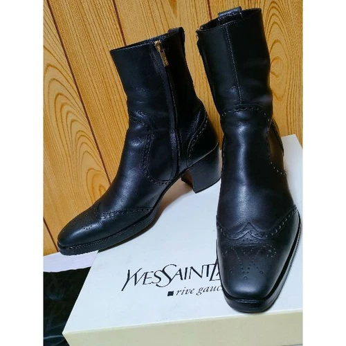 SAINT LAURENT (YSL) Rari stivali Yves Saint Laurent Yves Saint Laurent YSL medaglione Johnny neri 6