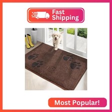 PURRUGS Dirt Trapping Door Mat Indoor Entrance, 34" x 59", Brown