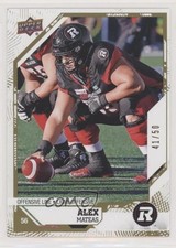 2019 Upper Deck CFL Gold 41/50 Alex Mateas #124 1es