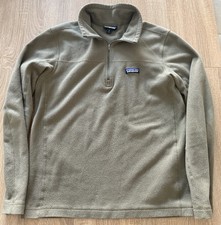 Patagonia Micro D Fleece 1/4 Quarter Zip Pullover Green Men  s Sz Small