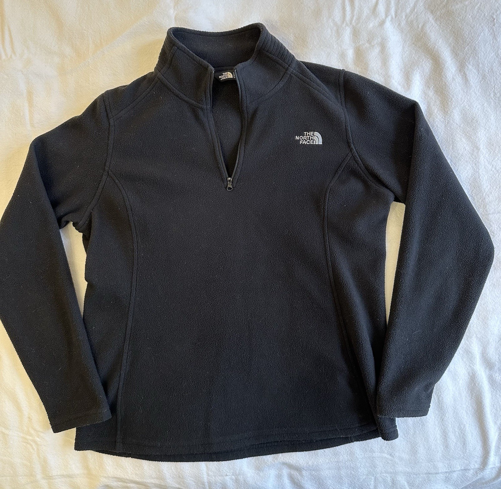 The North Face Women's Black Fleece 1/4 Zip Pullover Sweater Large