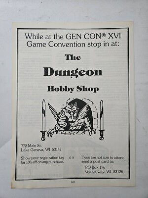 Gen Con XVI Dungeons And Dragons Print Ad
