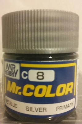 Gunze Sangyo ''Mr Color'' acrylic paint C-8 Silver 10ml.  