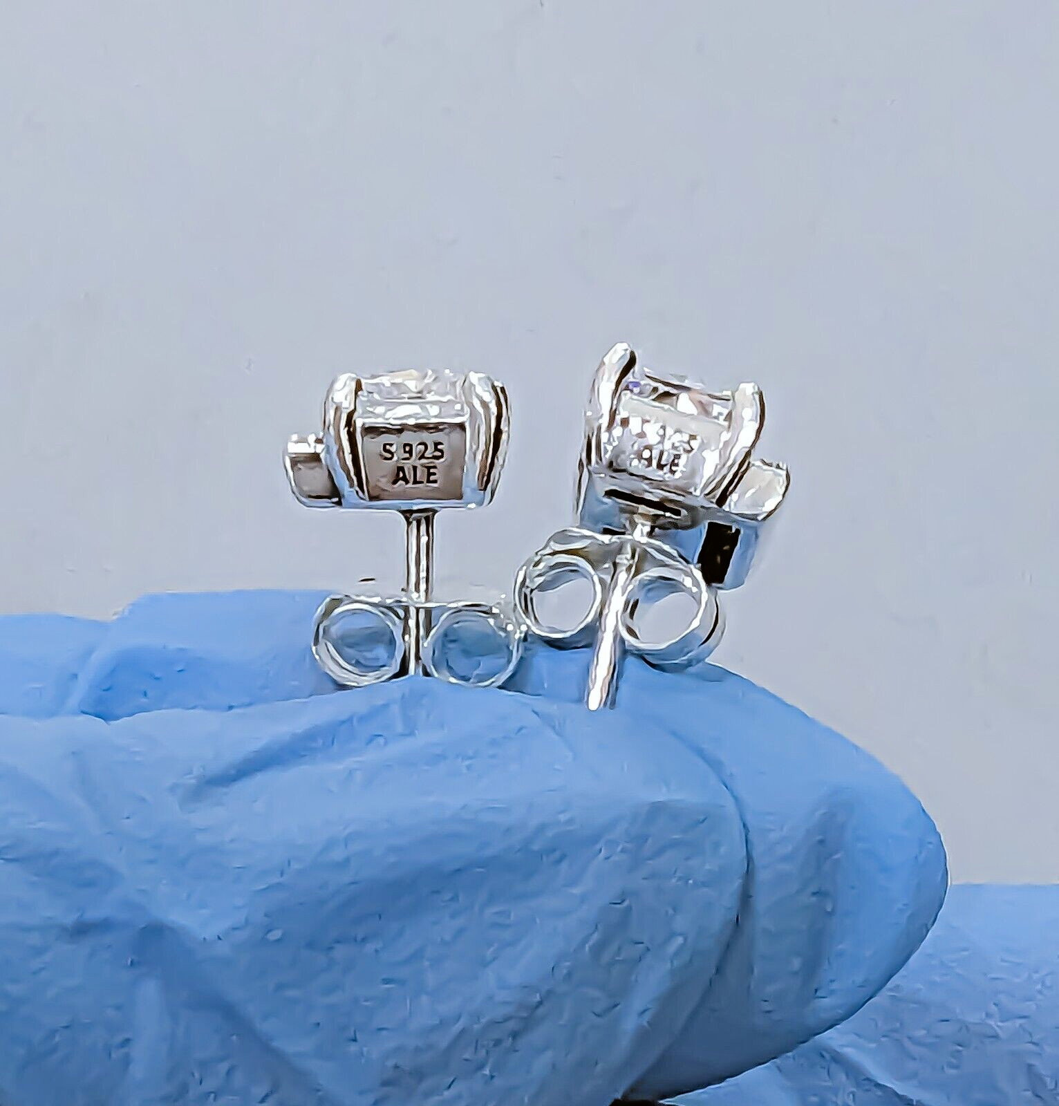 Genuine Authentic PANDORA 292380C01 Rectangular Sparkling Halo Crystal Earrings image 2