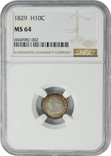 1829 Capped Bust Half Dime H10C MS64 NGC 949736-1