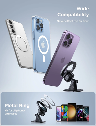 (2 Pack) 2 in 1 Magnetic Phone Holder for Car, Air Vent & Dashboard Car Phone H - 第 8/12 張圖片