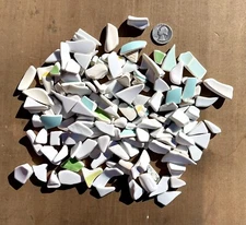 FOREVER MULCH Tumbled Sea Glass POTTERY Chunks For Flower Pot 2 Cups Medium Sz#3