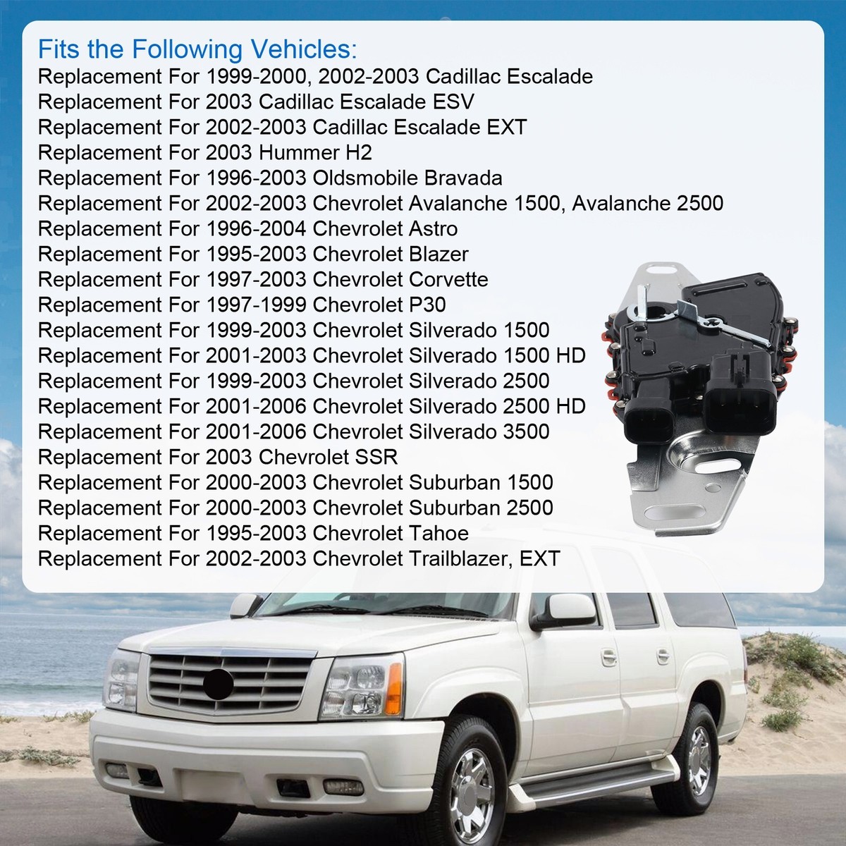 Interruptor De Seguridad Neutral MLPS Para GMC Chevy Truck 1995-2003 – Referencia 24229422 – SU-Auto, Conexión 7+4 Pines
