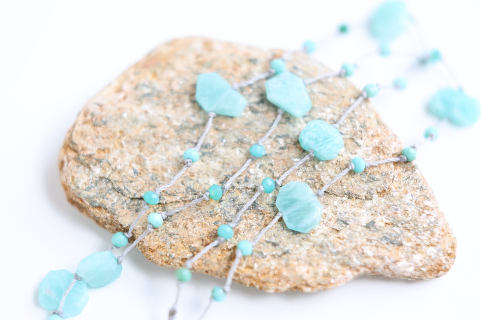 Collier fait main en amazonite turquoise et argent, le cadeau d'anniversaire idéal pour elle