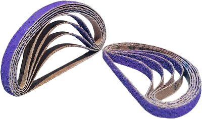 25/50PCS 10 x 330 mm Sanding Belts, 3/8'' W x 13'' L, Purple Ceramic,40-240 Grit