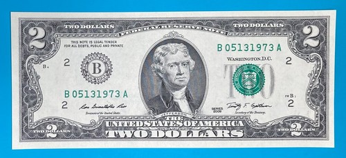 May 13, 1973 : B 05131973 A BIRTHDAY Note $2 Two Dollar Bill *UNC* - Picture 2 of 3