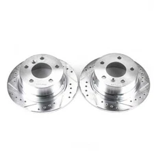 Disc Brake Rotor Set-Rear Drilled, Slotted and Zinc Plated Brake Rotor Pair