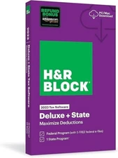 2023 H&R Block DELUXE Federal & State NEW Code for Download or local pickup!