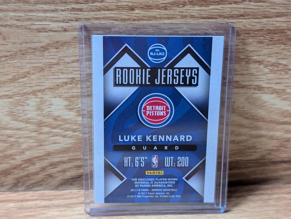 Luke Kennard 2017-18 Panini Donruss RC Rookie Jerseys Patch #RJ-LK2 - Image 2 of 2