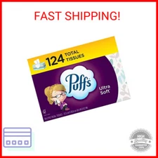 Puffs Ultra Soft Facial Tissues, 1 Family Size Box, 124 Facial Tissues Per Box
