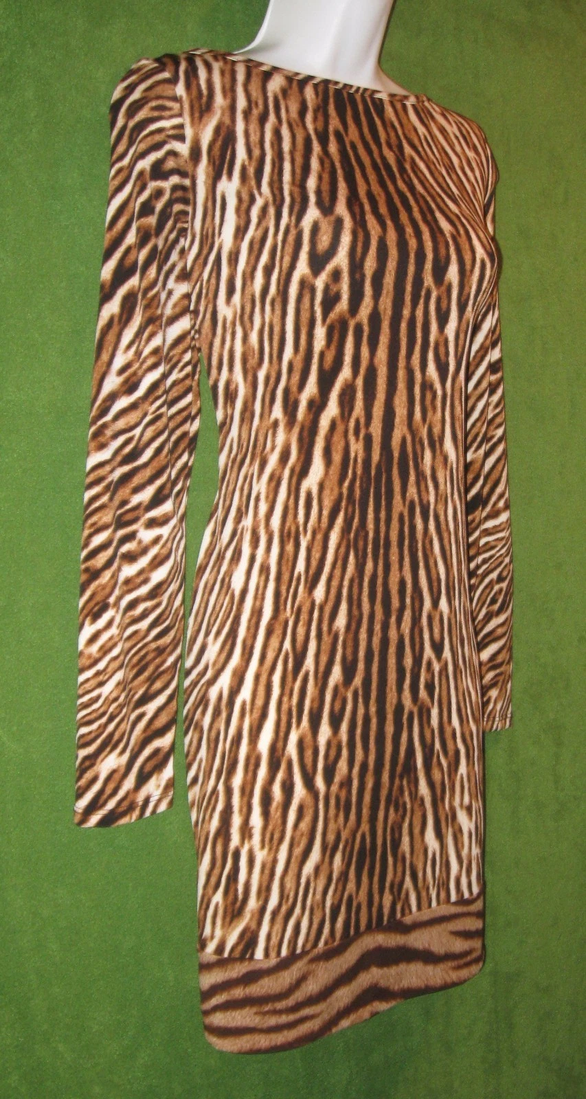 Abito sociale Michael Kors marrone stampa animalier jersey elasticizzato cambio S 4 6 $119