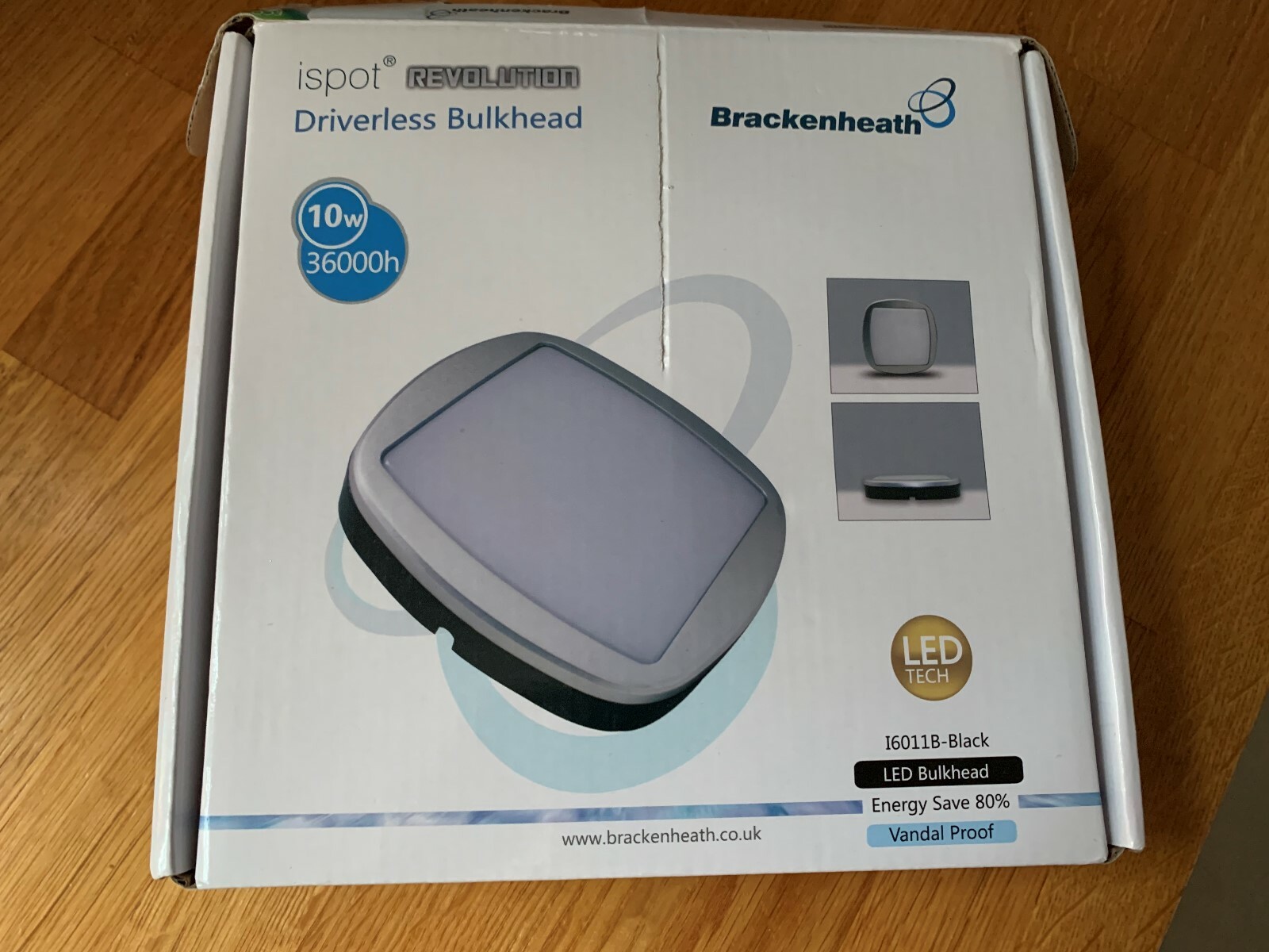 BRACKENHEATH 10W LED ispot Revolution Driverless Bulkhead 16011B-Black   IP54