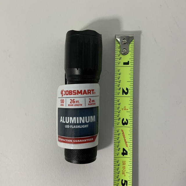 Jobsmart LED Flashlight Aluminum Case 100 Lumens 26ft Beam Length 2