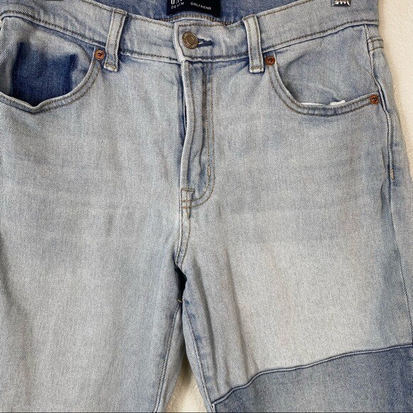 Gap Light Wash Patchwork Distressed Girlfriend Je… - image 3