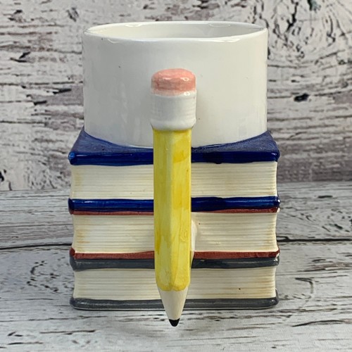 Banning Teacher Mug Stack of Books Pencil Handle Reading Writing Arithmetic - Picture 4 of 7
