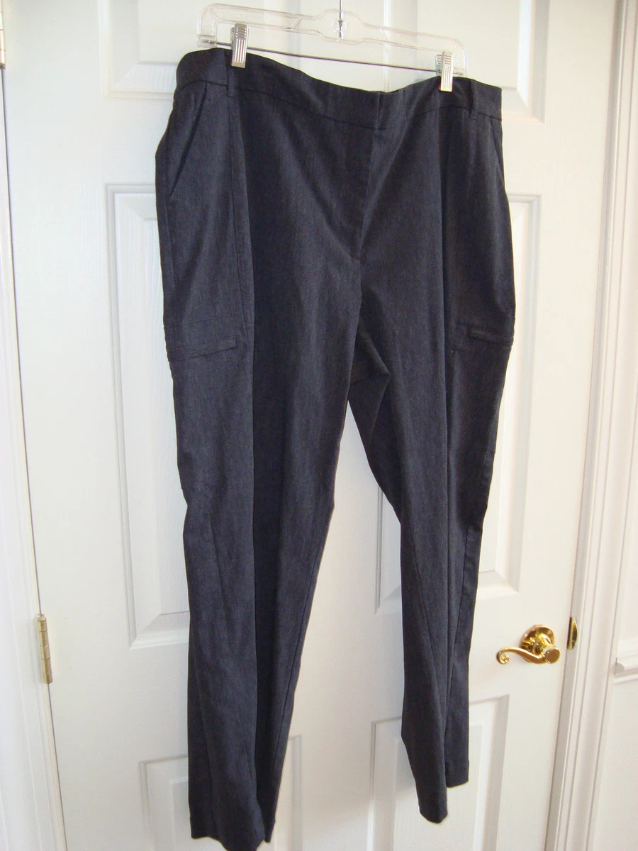 Avenue Size 16 Stretch Gray Rayon/Poly/Nylon/Spandex Front Zip Career Pants