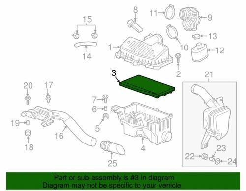 Conjunto de filtro de aire de motor Chevrolet Spark EV genuino GM 2013-2016 96910360 Foto 2 de 2