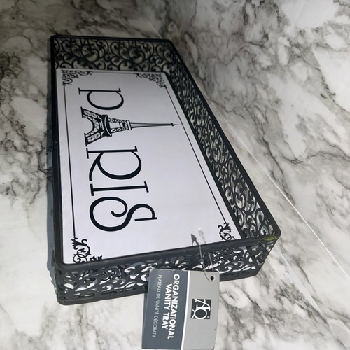 Paris Vanity Tray Makeup Organizer Decorative French Bathroom, Bedroom Decor - Picture 5 of 9