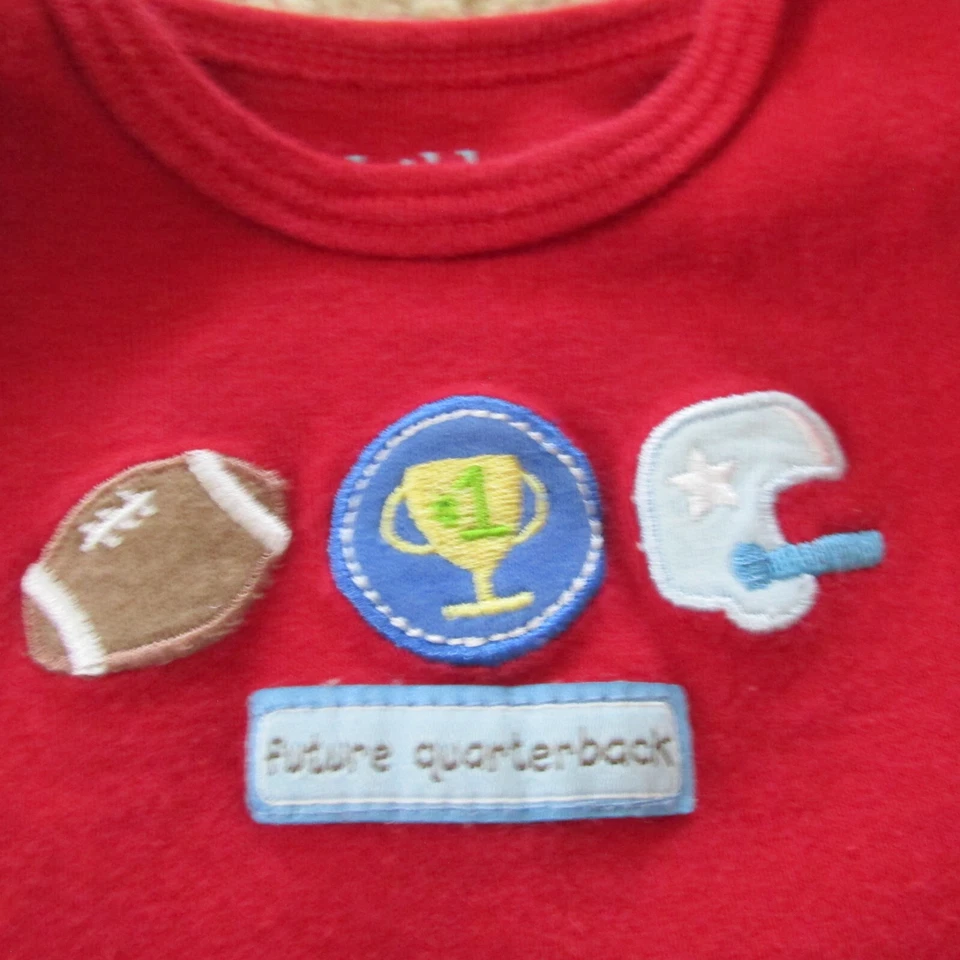 Carters Child of Mine 2 Pc Bodysuit Bundle Boys 0-3M Blue Red Short Sleeve Sport - Image 2 of 4