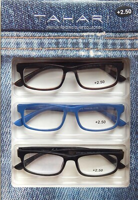 TAHARI PREMIUM 3 PACK READING GLASSES READERS +1.50 +2.00 +2.50 +3.00 NEW