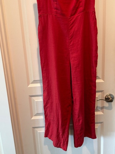 Old Navy Womens Cami Top Jumpsuit Size S Brick Red Midi Length Wide leg Resort - Picture 2 of 6