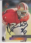 MERTON HANKS SAN FRANCISCO 49ERS IOWA UNIVERSITY AUTOGRAPHED CARD ROUGH SHAPE