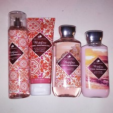 Set of 4 Bath  Body Works Cream Lotion Wash Fragrance Portofino Pink Prosecco