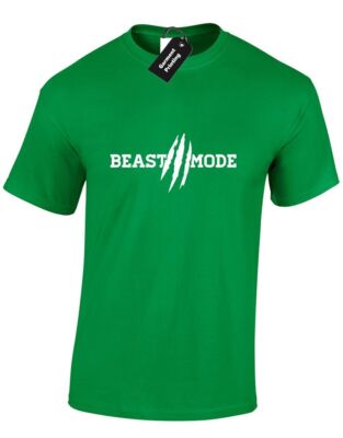 Beast Mode Herren T-Shirt Fitness Keep Fit Hard Core Gym Freizeit Training Top