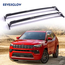 220 LBS Roof Rack Cross Bars Fit for Jeep Compass 2018-2024 Black Carrier Bars
