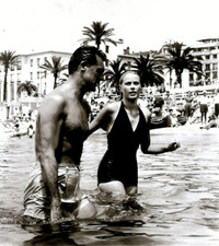 8x10 B&W PHOTO of CARY GRANT & GRACE KELLY While Filming 'TO CATCH A THIEF'