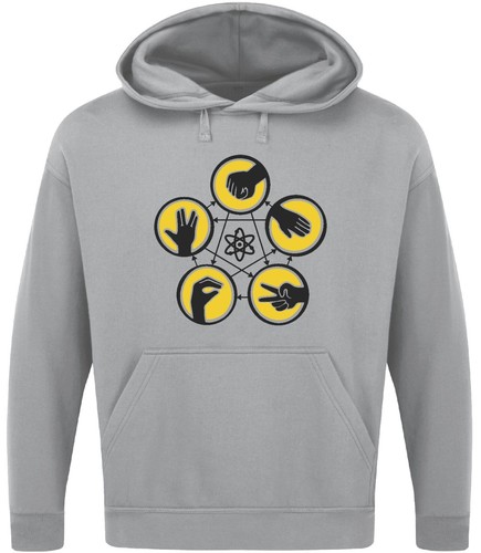 ROCK PAPER SCISSORS LIZARD SPOCK HOODIE lustig Big Bang Theory inspiriert Geek Nerd - Bild 6 von 17