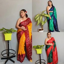 Women's Poly Silk saree with Separate blouse piece
