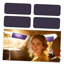 Square Car Window Shades - 4 Pack Static Cling Sun Glare Blocker, Removable
