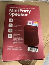 Mini Party Speaker with RGB LED Lights: Portable Wireless Bluetooth Sound System