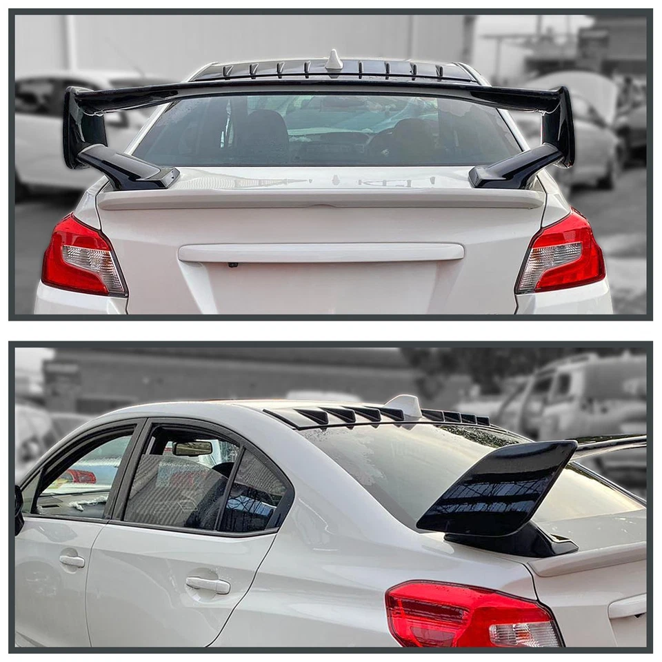 Fits 2015-2021 Subaru WRX STI Carbon Fiber Look Roof Spoiler Vortex Generator Foto 4 de 4