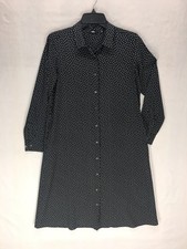 UNIQLO Midi Shirt Dress Womens S Polkadot Long Sleeve Casual Cottagecore Boho
